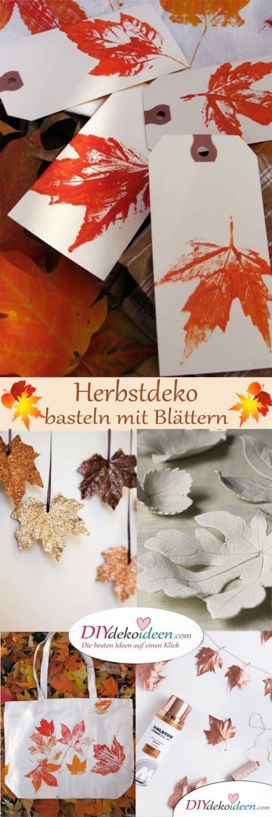 Herbstdeko basteln mit Blättern - Die schönsten DIY Bastelideen