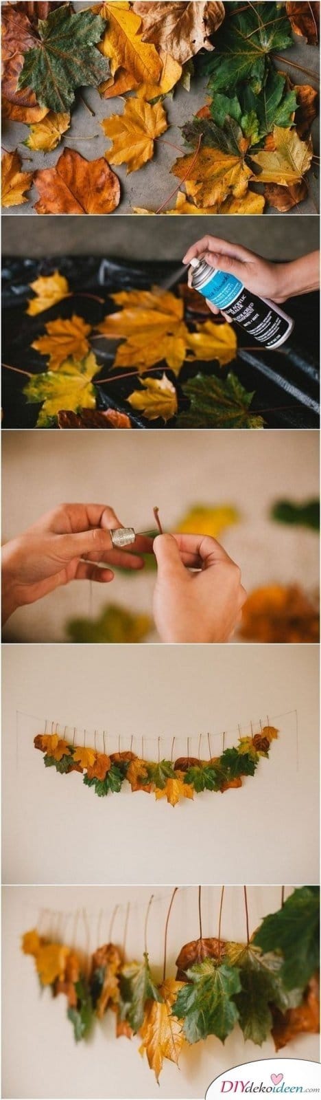 Herbstdeko basteln -DIY Bastelideen - Herbstblätter basteln 