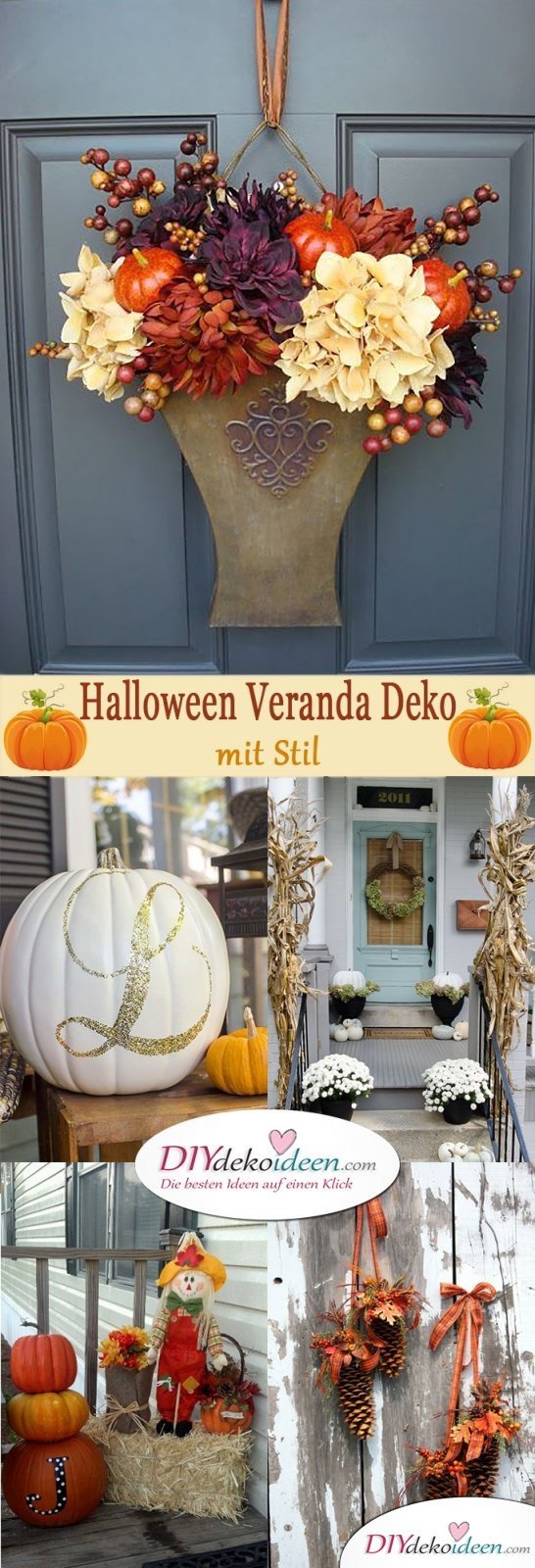 DIY Dekoideen - Halloween Veranda Deko mit Stil