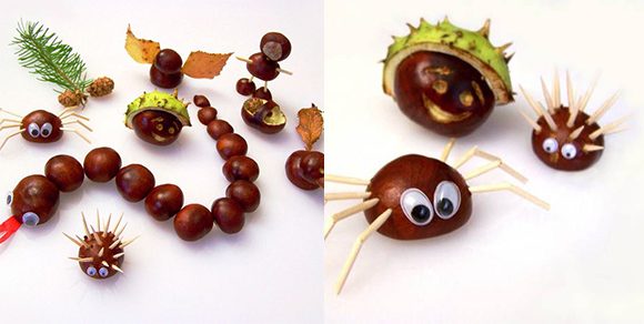 Kastanienmännchen und Co. – Herbstdeko basteln mit Kastanien und Nüssen Kastanienmännchen und Co. – Herbstdeko basteln mit Kastanien und Nüssen