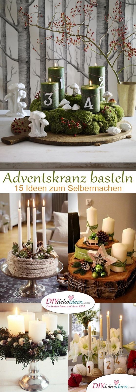 Bezaubernde DIY Bastelideen - Adventskranz basteln in der Vorweihnachtszeit