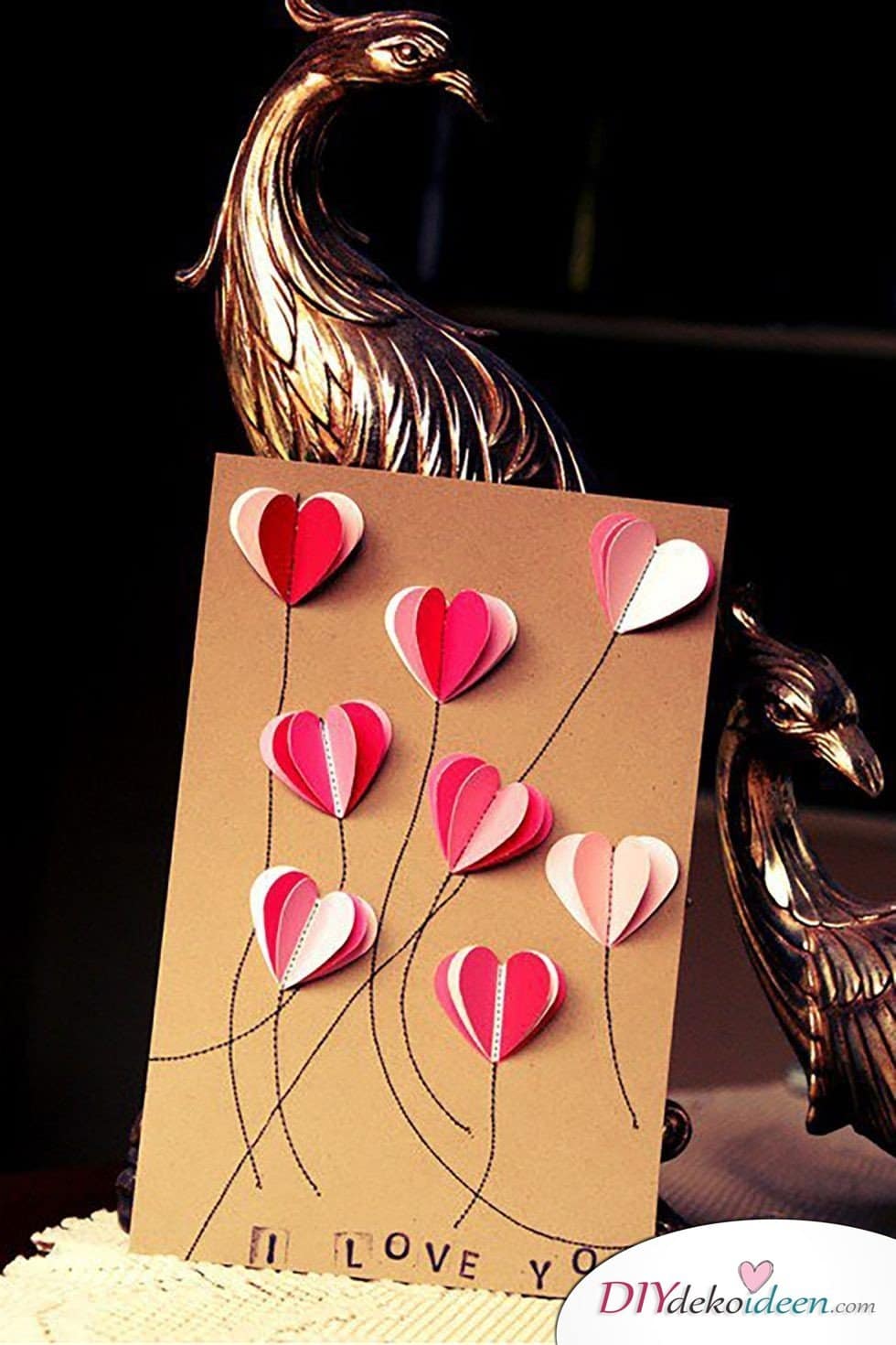 Karte basteln, Valentinstag Karten basteln, Valentinstag, Valentinstag basteln, Valentinstag Bastelideen, DIY Bastelideen, romantisch, Karten basteln 