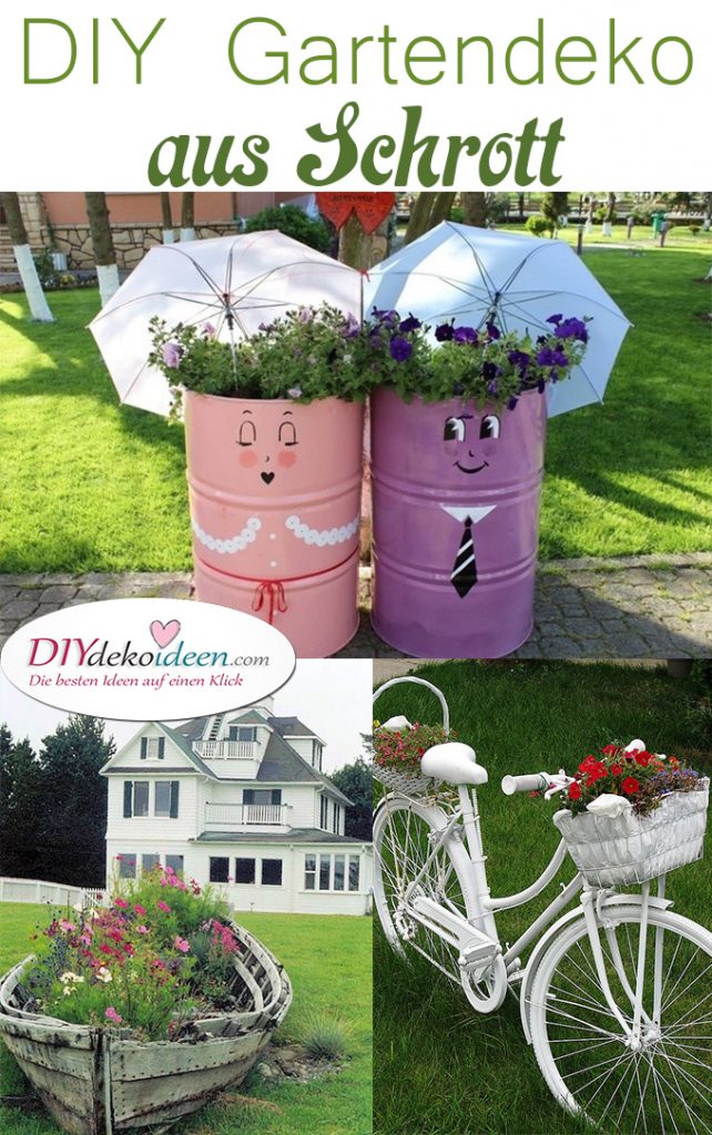 Super kreative DIY Dekoideen für Gartendeko aus Schrott