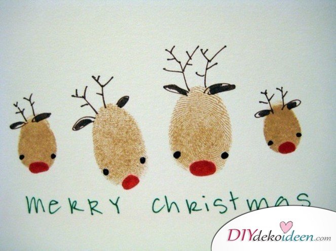 Creative Christmas cards basteln- Fingerprint