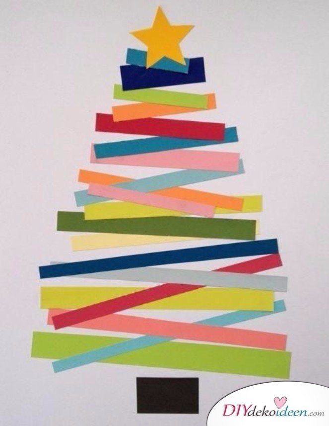 Creating Christmas Cards - Paper Stripes Christmas Tree