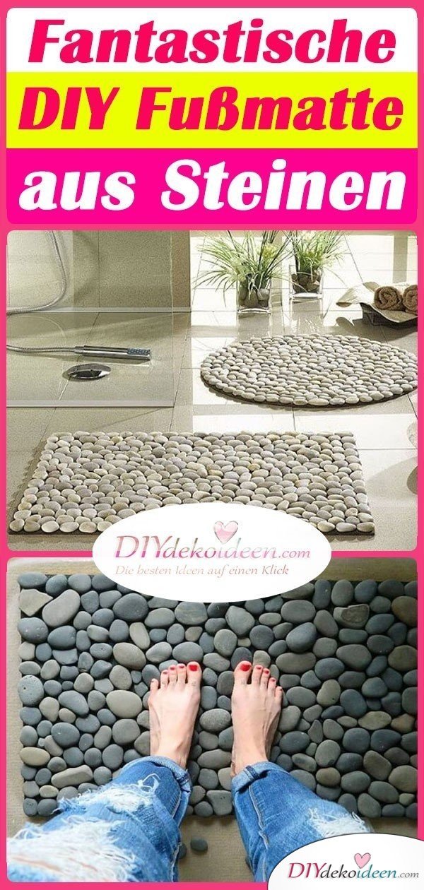 Fantastische DIY Fußmatte aus Steinen