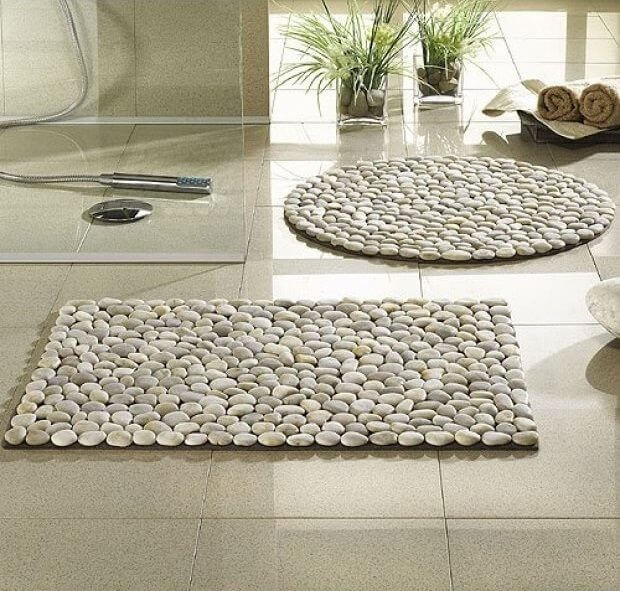DIY Wohndeko-Idee mit Steinen-Fußmatte selber machen