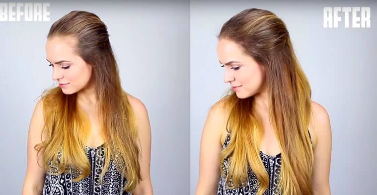So kannst du die ungewünschte Stirnglatze verbergen- before & after