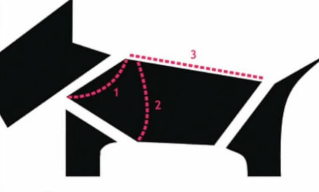 Schablone für den Hundemantel - DIY Projekte mit alten Pullis