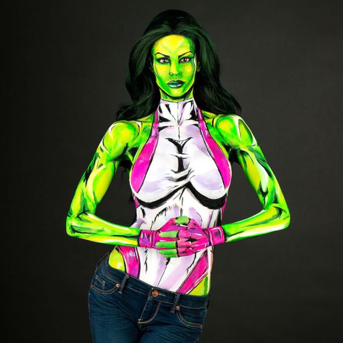 Hulk Kostüm-Bodypainting