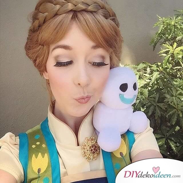 Disney Faschingskostüm-Anna aus "die Eiskönigin" Haar, Make-up und Kostüm