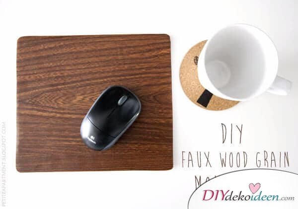Mouse-Pad mit Kontaktpapier basteln-DIY Wohndeko Bastelideen-Dekoration selber machen