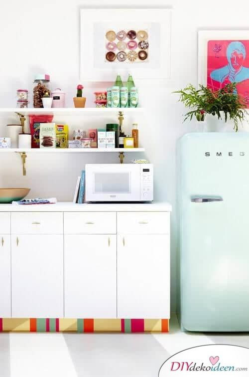 DIY Wohndeko Bastelideen-Küchenschrank mit Kontaktpapier verschönern