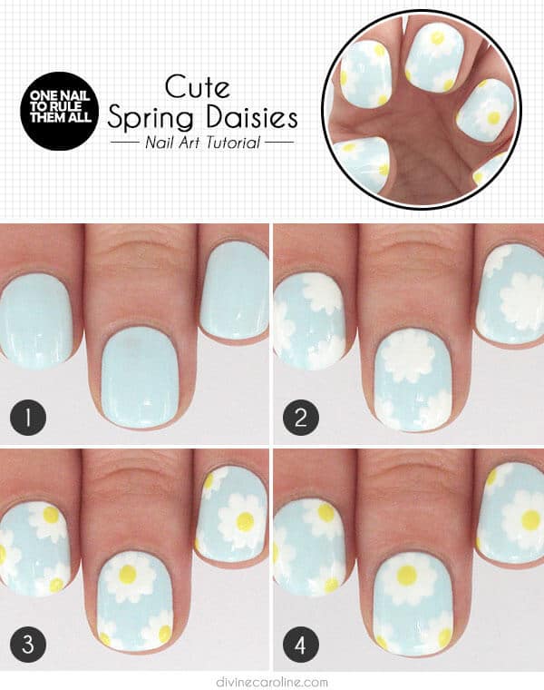 süße Nägel für den Frühling selber machen - DIY Nailart