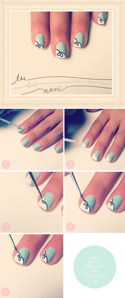 Schöne Nägel selber machen - NailArt mit Schleifen zum selber malen