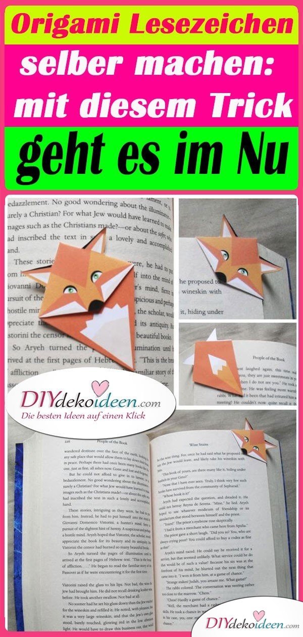 Origami Lesezeichen selber machen: mit diesem Trick  geht es im Nu