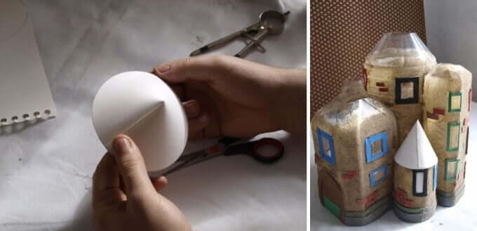 Flaschen mit Klebstoff und Sand beschichten - Bastelprojekte für Kinder