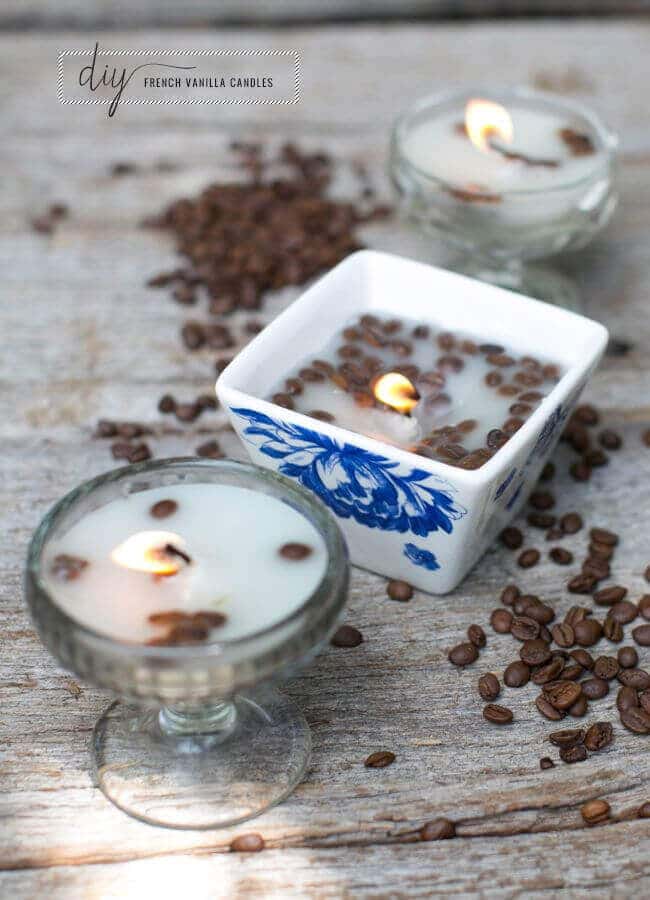 Kerzen gießen mit Kaffebohnen - Tischdeko selber machen
