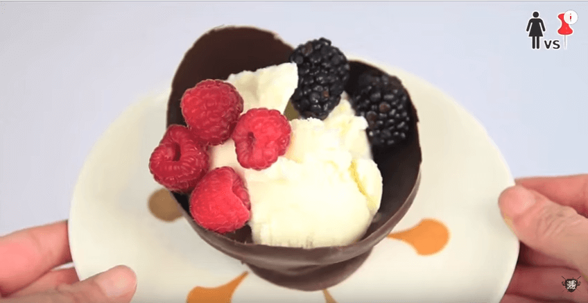 Eisbecher aus Schokolade machen - DIY Ideen