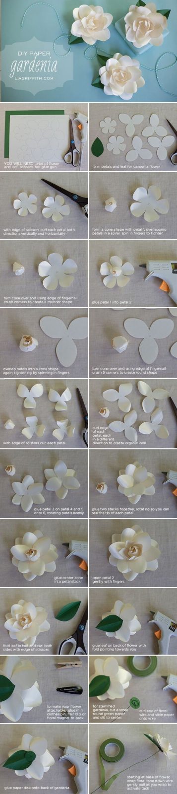 weiße Wasserlilien Origami Deko