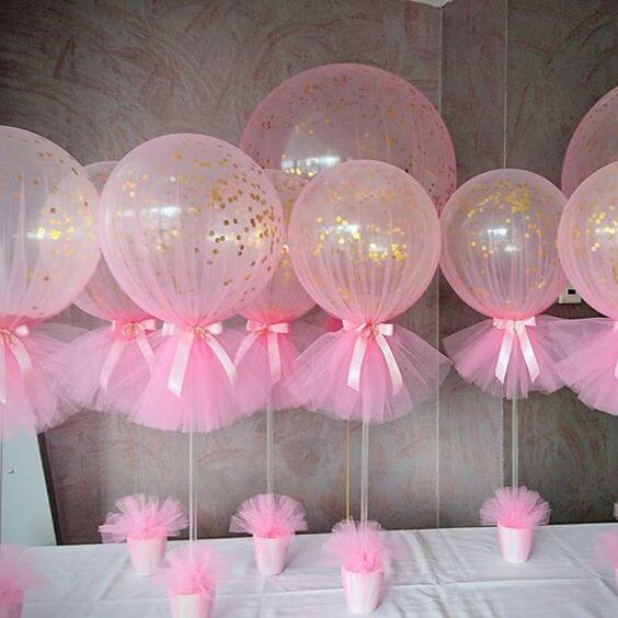 Luftballons und Tüll Party Dekoideen