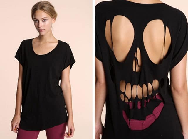 Totenkopf T-Shirt selber machen, DIY Ideen-Kostüme für die Halloween Party