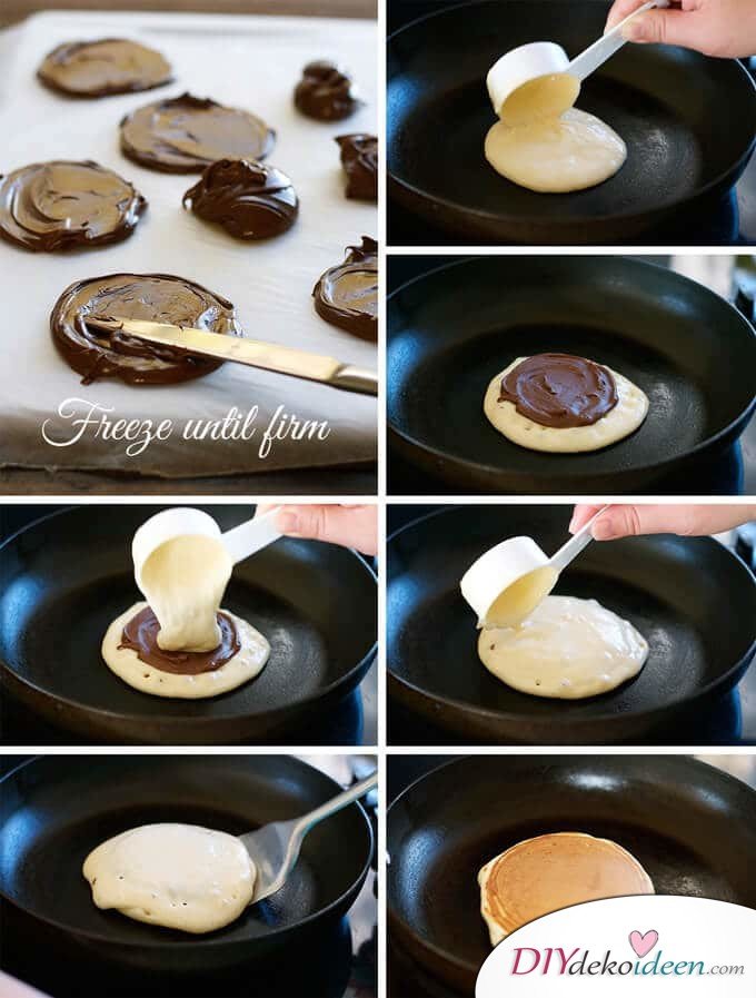 Nutella-Pancake, Pfannkuchen mit Nutella - Zubereitung