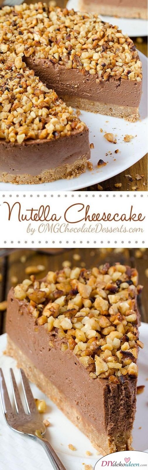 DIY einfache Nutella-Käsetorte, Cheesecake mit Nutella