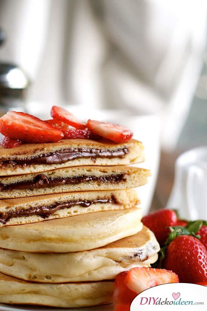  Nutella-Pancake, Süßigkeit zum Frühstück mit Nutella - leckere Ideen