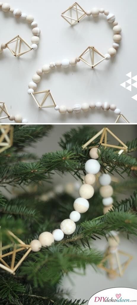 DIY Weihnachtsdeko und Bastelideen zu Weihnachten, skandinavische Girlanden basteln aus Papier