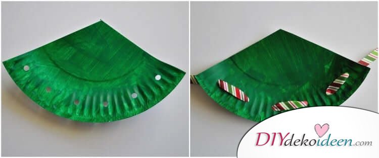 DIY Bastelideen für Weihnachtsbasteln mit Kindern, Geschenke selber machen, Pappteller zum Weihnachtsbaum zaubern, Basteln und Malen