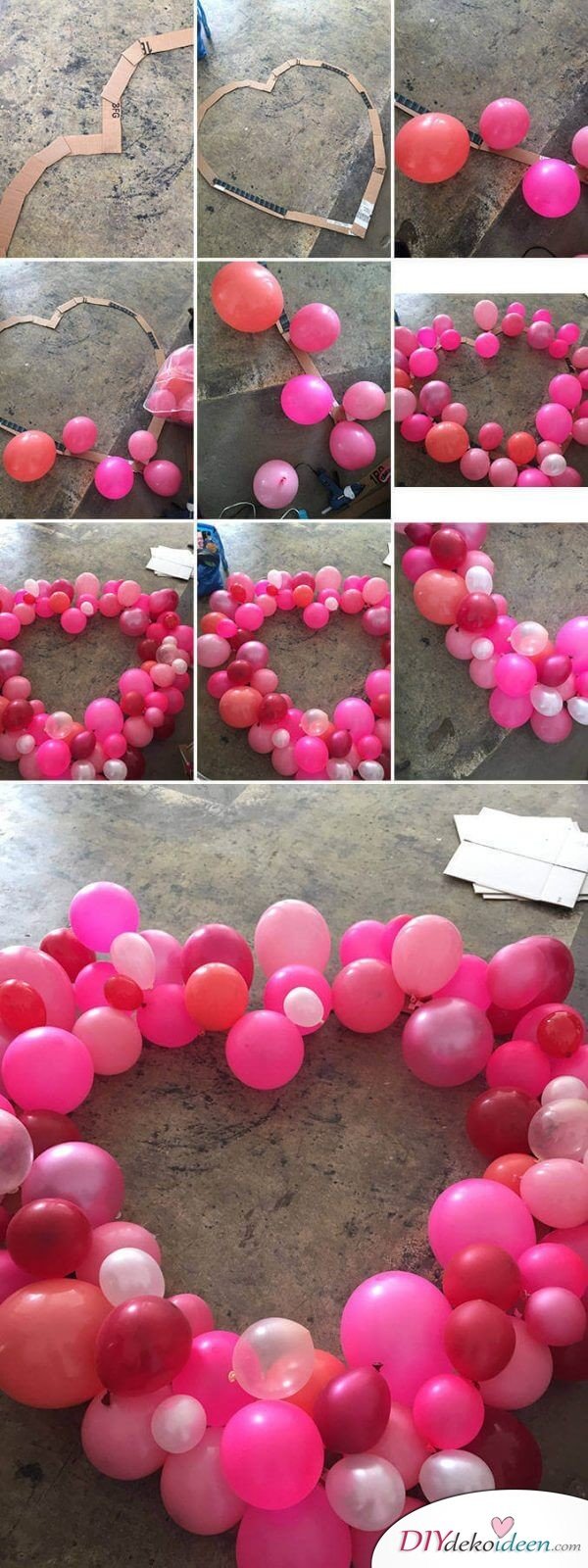 Riesenherz aus Luftballons - DIY Dekoidee für den Valentinstag