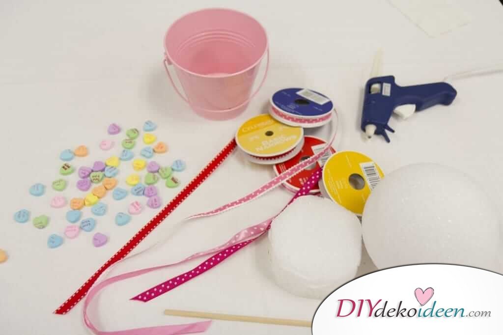 DIY Deko für den Valentinstag - Zuckerherzenbäumchen 