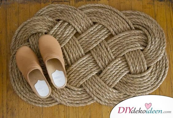 DIY Fußmatte selber machen - Schiffstau Deko Ideen