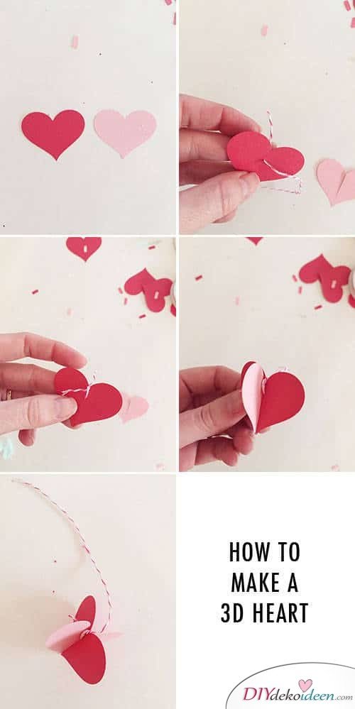 3D Herzen für einen romantischen DIY Kronleuchter 