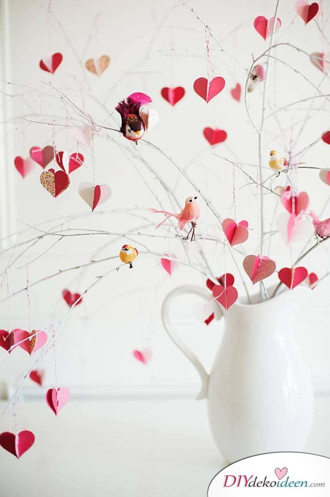 Romantisches DIY Valentinstagsbäumchen 