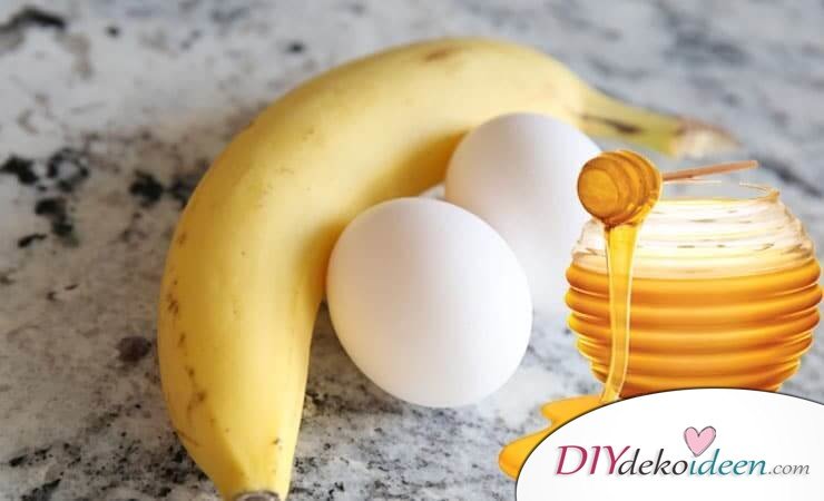 Eier Maske mit Honig und Banane selber machen - natürliche Haarpflege