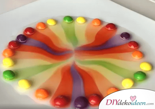 Experiment zum Selbermachem mit Skittles
