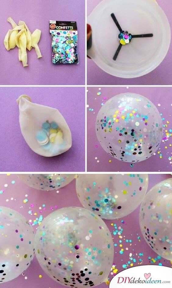 DIY Glitzerluftballon - Partydeko selber machen