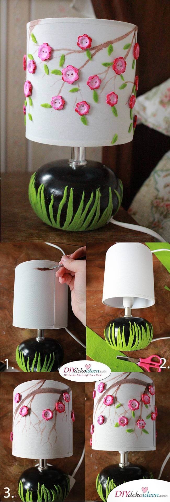 Kreative DIY Frühjahrsdekoideen – Lampe selbst gestalten 