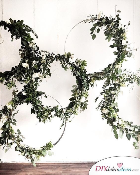 DIY Hochzeitsfoto Hintergrund - dekorieren mit Pflanzen 