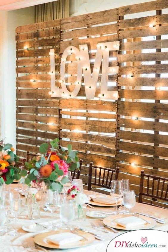 DIY Hochzeitsfoto Hintergrund - basteln mit Paletten 