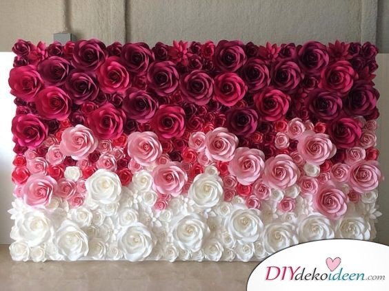 DIY Hochzeitsfoto Hintergrund - Papierblumen 