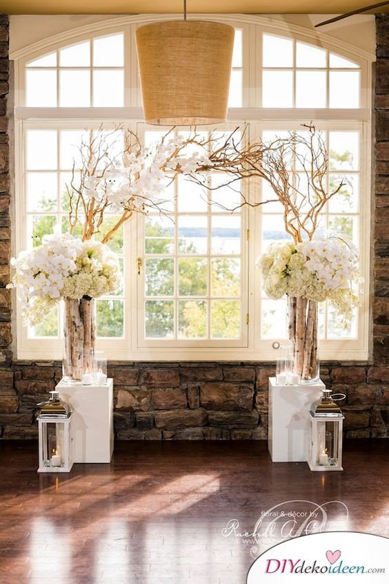 DIY Hochzeitsfoto Hintergrund - Blumenschmuck selber machen 