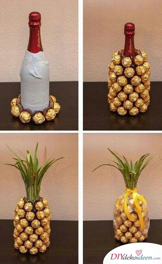 Günstige Geschenkideen - DIY Pralinen Ananas