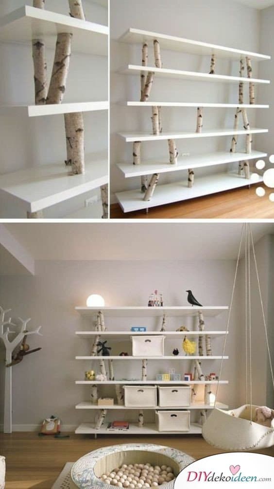 Dekoration für kleine Zimmer - 20 platzsparende Dekoideen - DIY Regal Ideen 