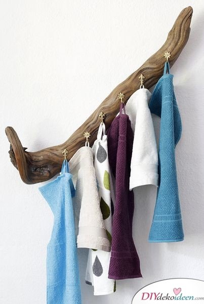 Dekoration für kleine Zimmer - 20 platzsparende Dekoideen - DIY Handtuchhalter