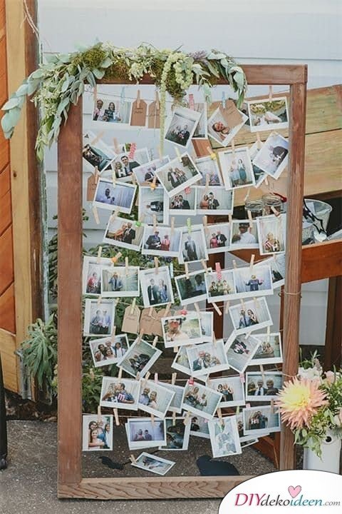 30+ Fotowände und Fotocollagen Ideen - Fotowand Hochzeit