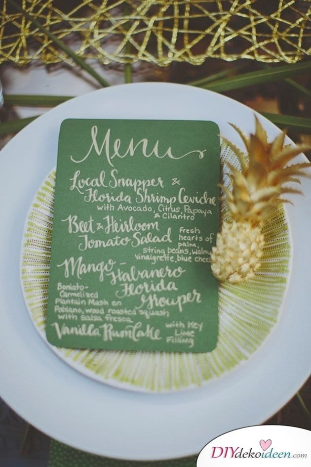 Obst Deko zur Hochzeit – Tischdeko Ideen Ananas