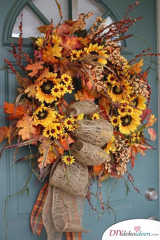 Herbstkränze selber machen - 15 DIY Bastelideen - Herbst dekorieren 